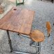 Vintage school desk in iron and wood