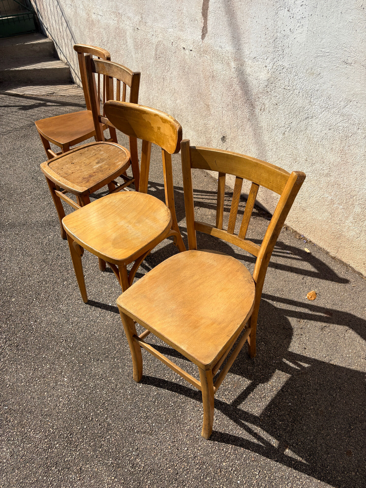Set of 4 yellow bistro chairs