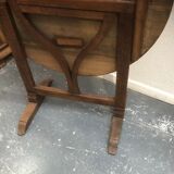 Table Vigneronne ronde ancienne en chêne Bois Massif Pliante