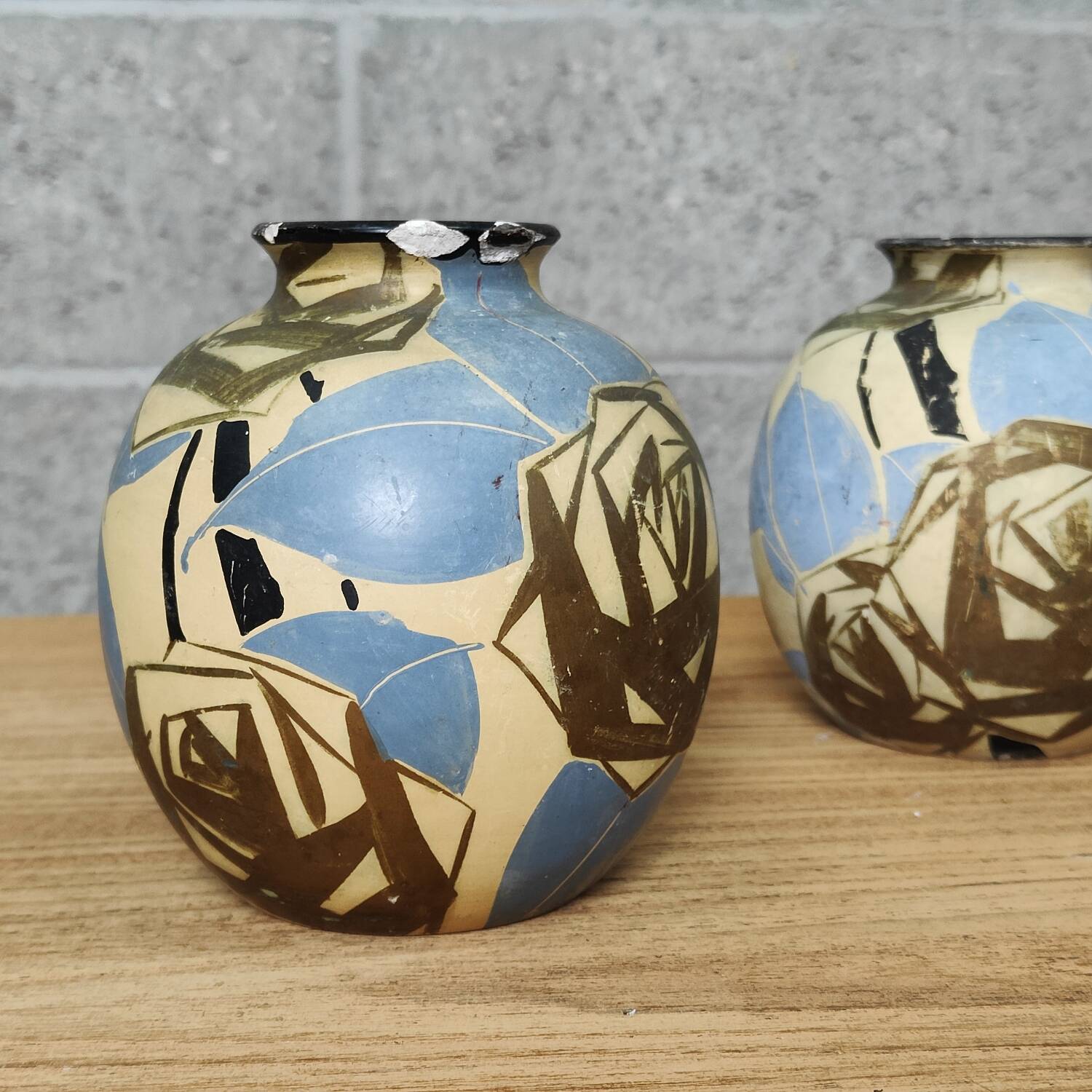 Pair of ceramic vases by Louis Giraud