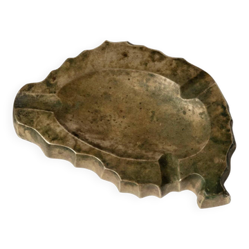 Vintage bronze ashtray from the 1960s, organic sculptural brutalist design, heavy art object, retro table decoration, elegant gift idea.
