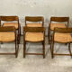 6 chaises traîneau cannées baumann