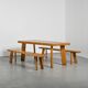 Table et bancs en mélèze par Christian Durupt, vers 1960