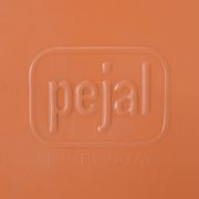 Orange vintage round wall plastic mirror 1980s, space age vanity mirror