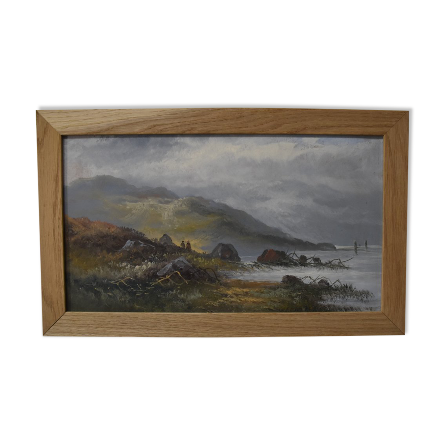 French school, late 19th century Coastal landscape, oil on paper