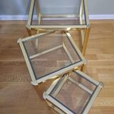 Golden brass nesting table