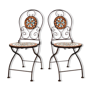 Chaises en fer plié vers 1920