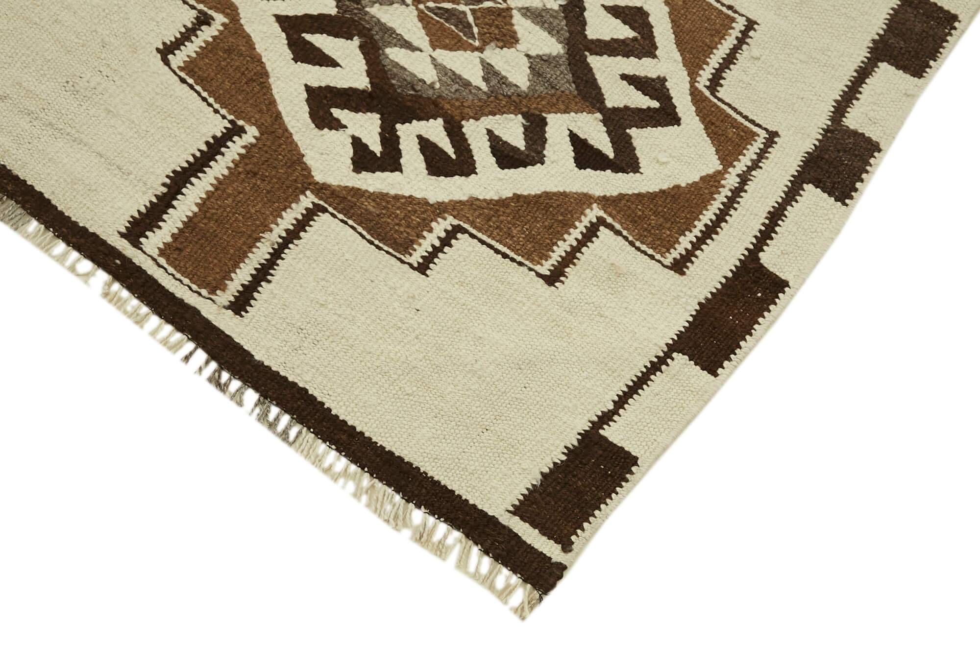 Turkish Handwoven Vintage Herki Kilim 90 cm x 310 cm