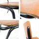 Chaise vintage bois noir métal Chaise d'école Mid Century Chaise de salle à