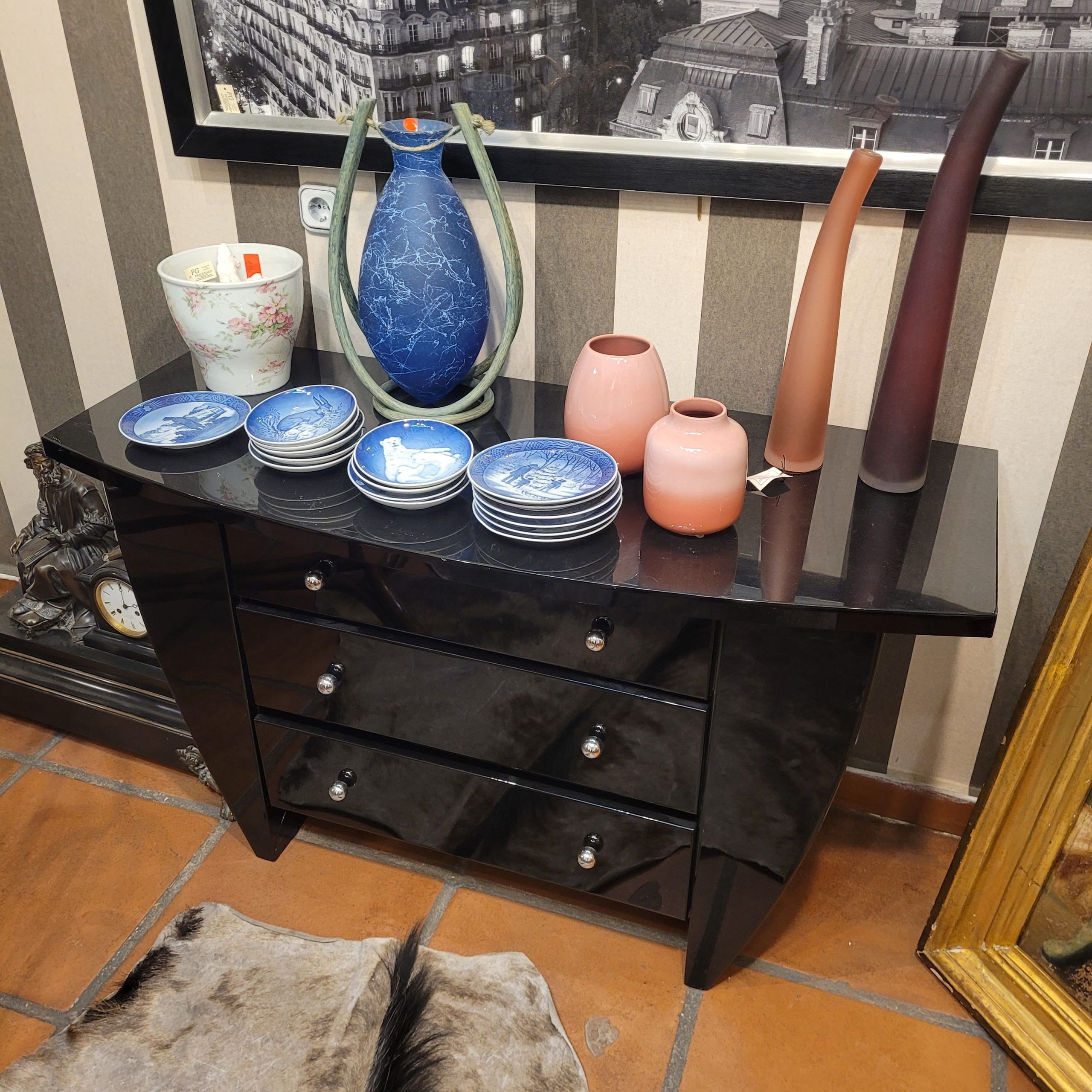 Lacquered wooden chest of drawers, David Lange, Mid-century, 1970s – France