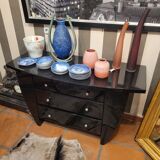 Lacquered wooden chest of drawers, David Lange, Mid-century, 1970s – France