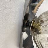 Applique murale années 70 chrome et verre fumé