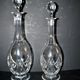 Saint-louis set of 2 antique lasalle cut crystal carafes 1930