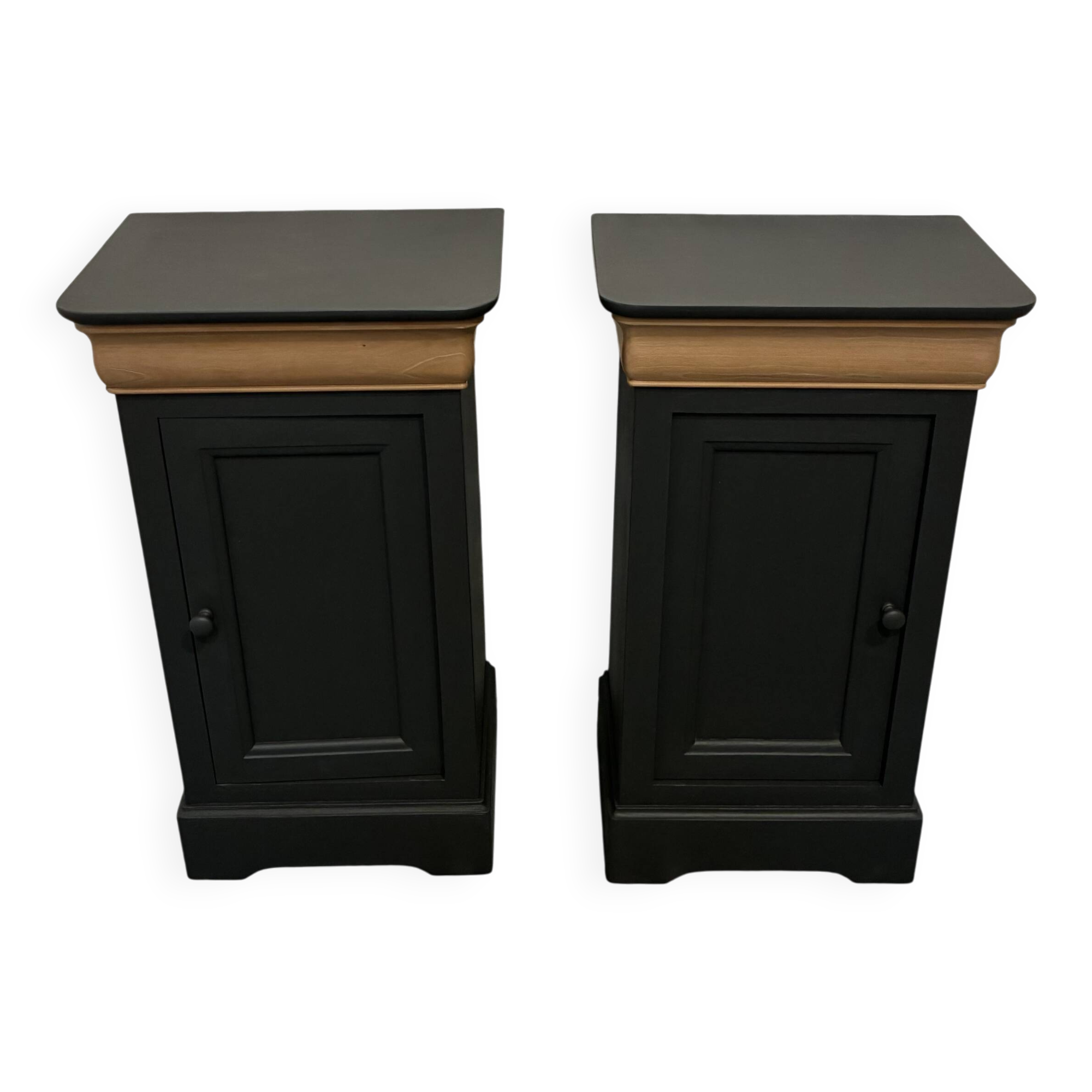 2 restored Louis Philippe style bedside tables