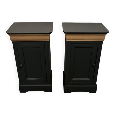 2 tables de chevet style Louis Philippe rénovées