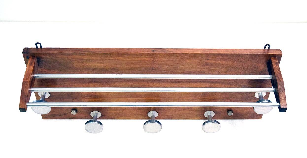 Wall Coat/hat Rack In Bauahus Style, 1950s