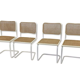 Set of 4 Cesca b32 model chairs in white by Marcel Breuer