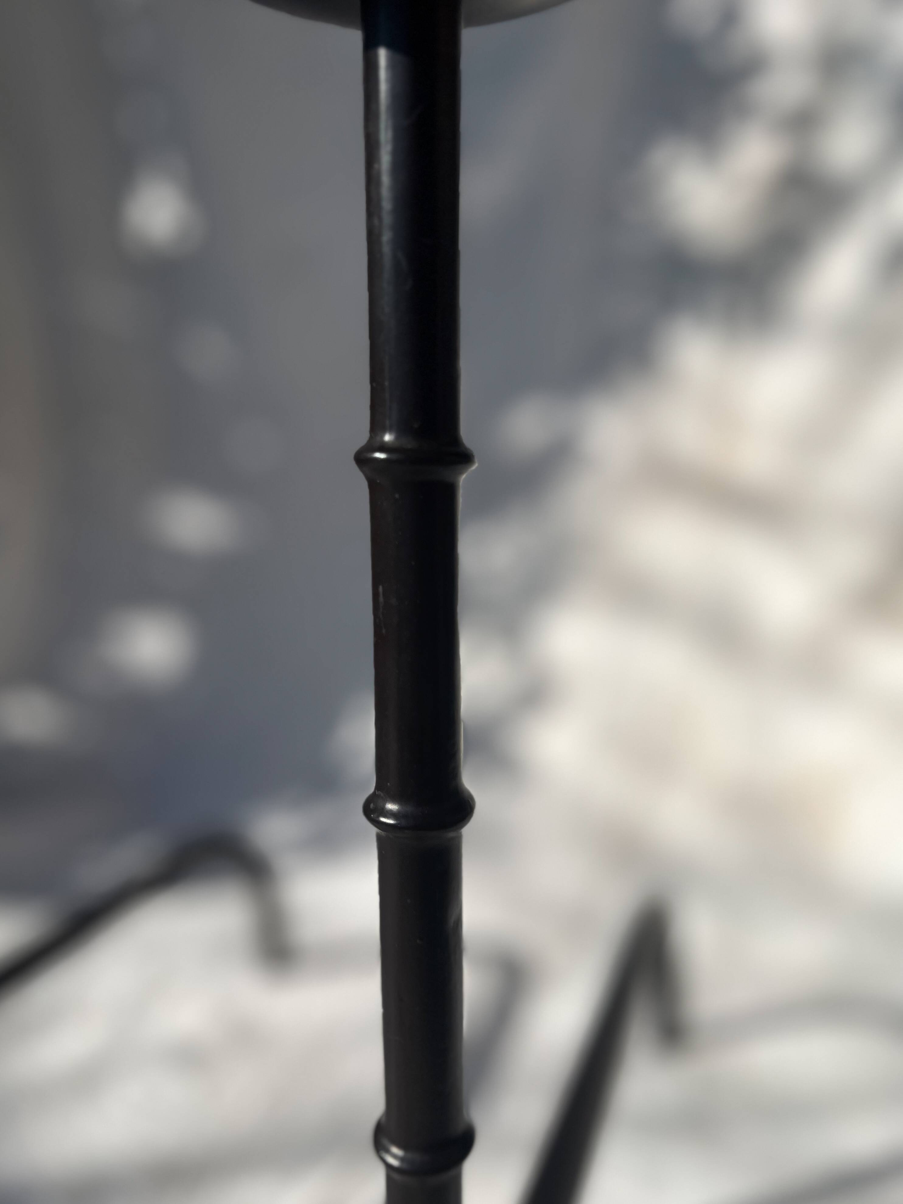 French Hand-Forged Iron Andirons, Candleholders