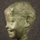 Sculpture in bronze painted terracotta bust of a child