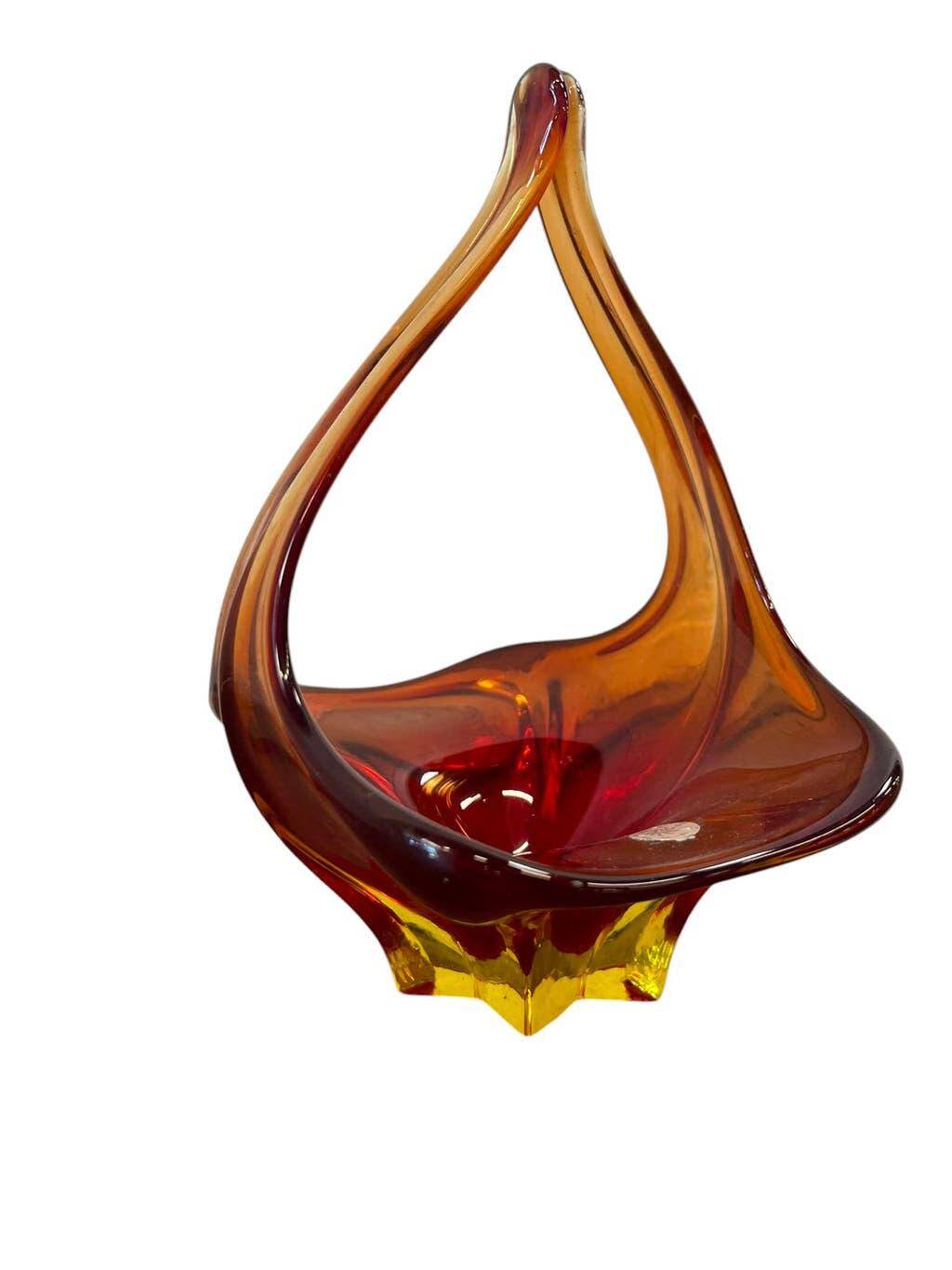 Vintage glass bowl/decoration (red/amber)