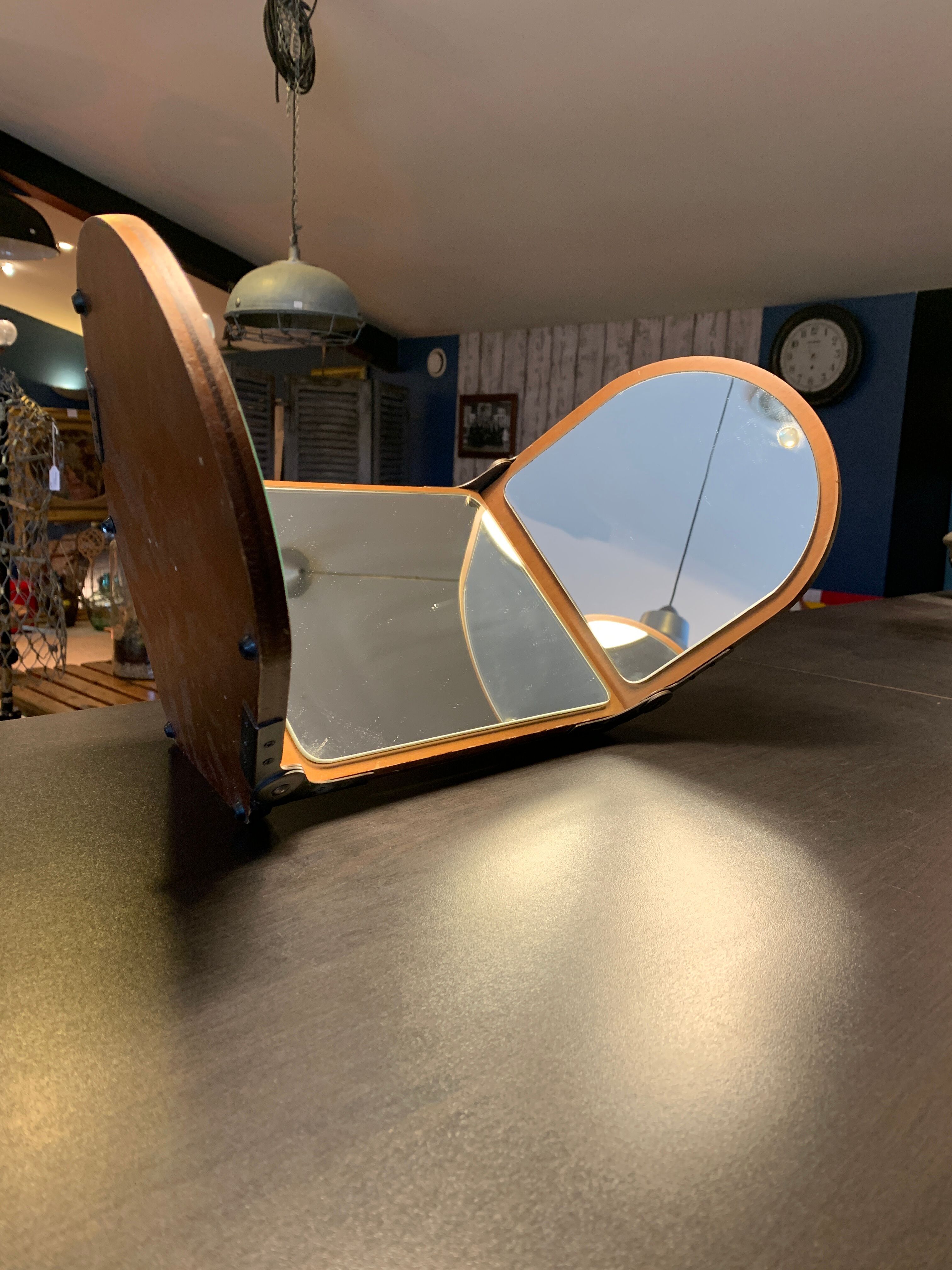 Triptych barber mirror  45x20cm