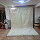 Authentic Beni Ouarain Rug - Natural Cream Wool - Diamond Pattern