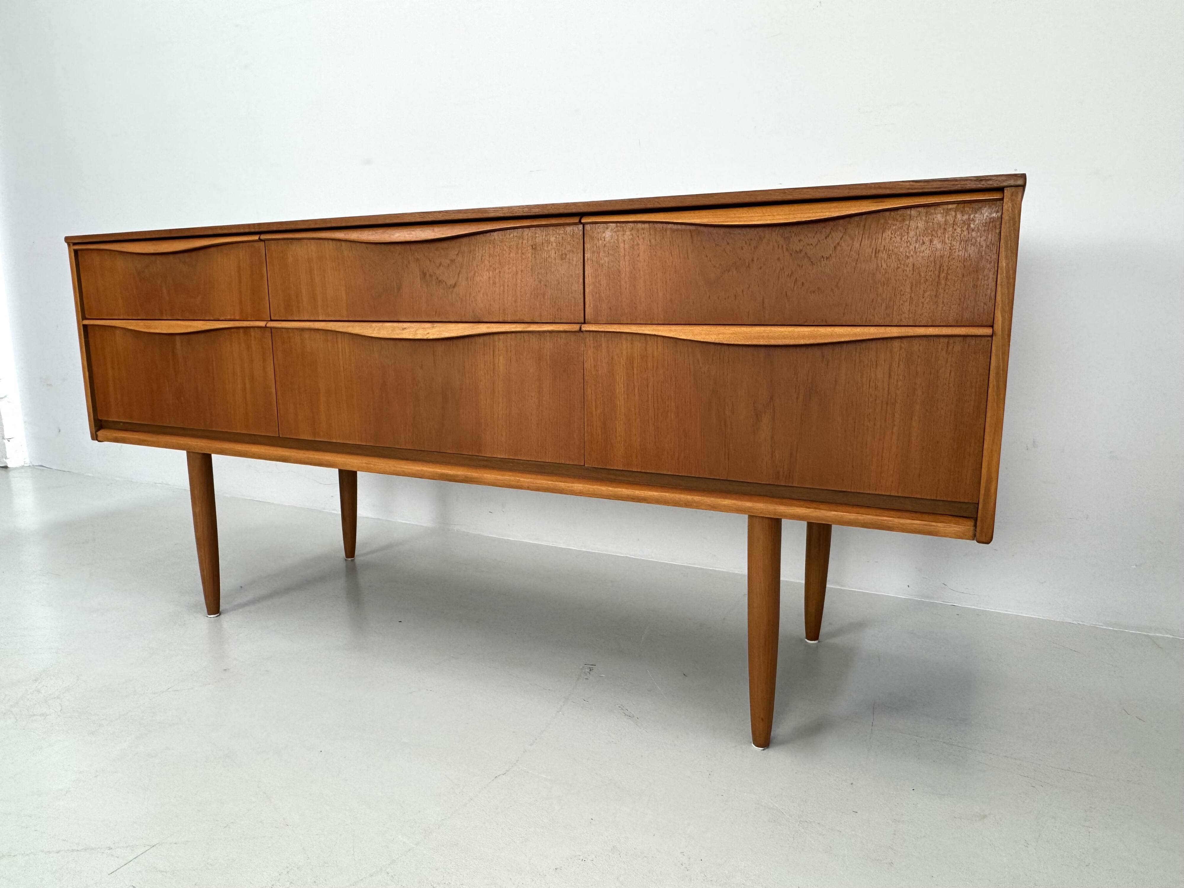 Vintage sideboard with 6 drawers by Austinsuite, designed by Frank Guille