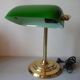 Notary desk lamp and adjustable lampshade green and white deco library