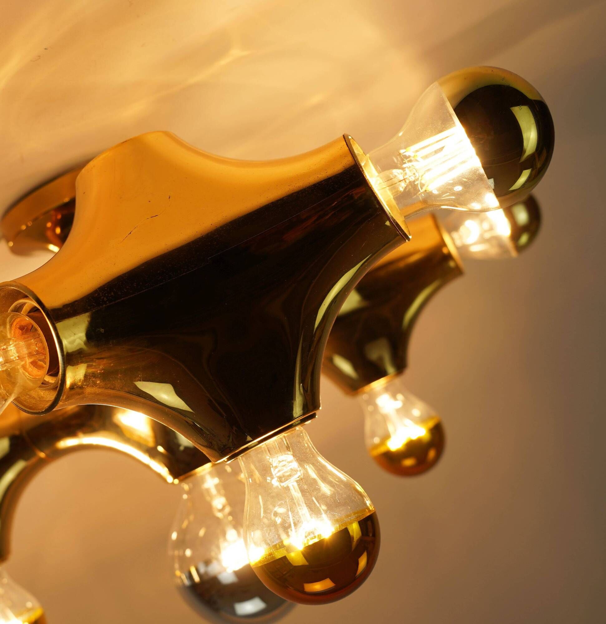 cosack gemini space age CEILING LIGHT - gold-colored - sputnik - 1970s