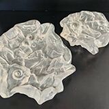 Heavy Crystal Trinket Bowl - Ashtray with Shells by Jolanda Prinsen, 1970s