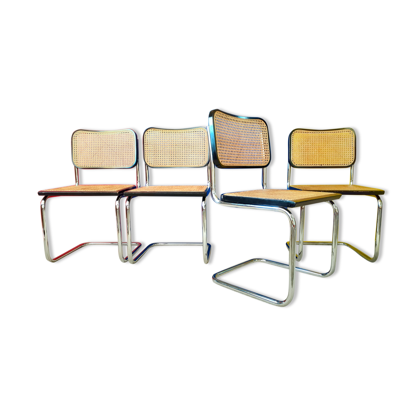 Series of 4 chairs B32, Marcel Breuer design