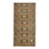 Tapis de zone vintage turc Oushak fait main en laine et coton orange des années 1970 170x340