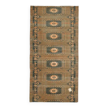 1970s Vintage Turkish Oushak Handmade Wool Cotton Orange Area Rug 170x340