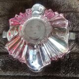 Small pink and transparent crystal cup with two earpieces