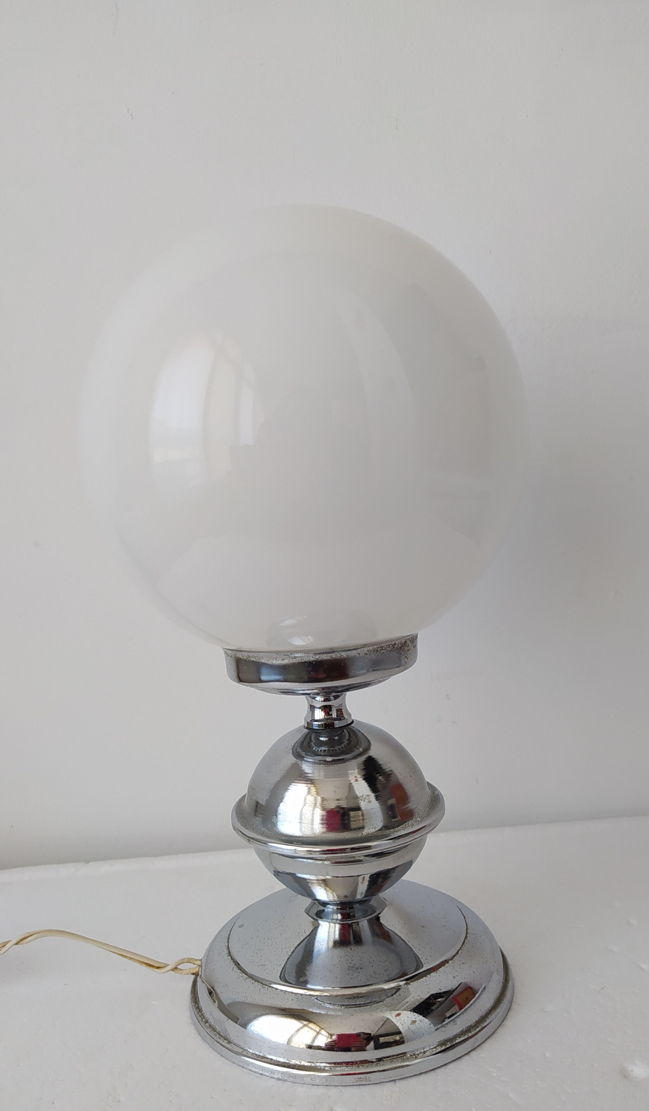 Pair of vintage opaline lamps