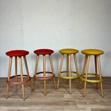 Enea Lottus high stool - Contemporary design - Light wood