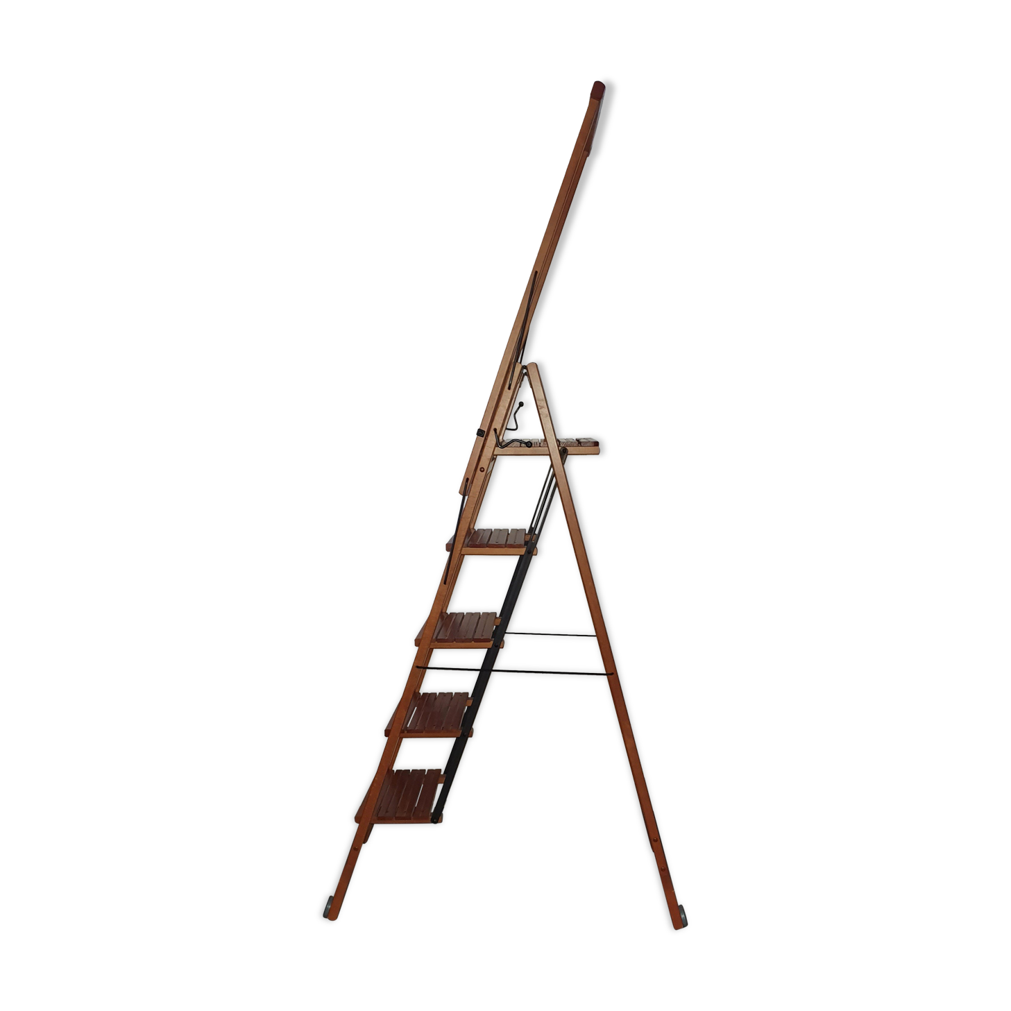 Wooden bookcase ladder