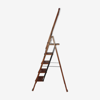 Wooden bookcase ladder