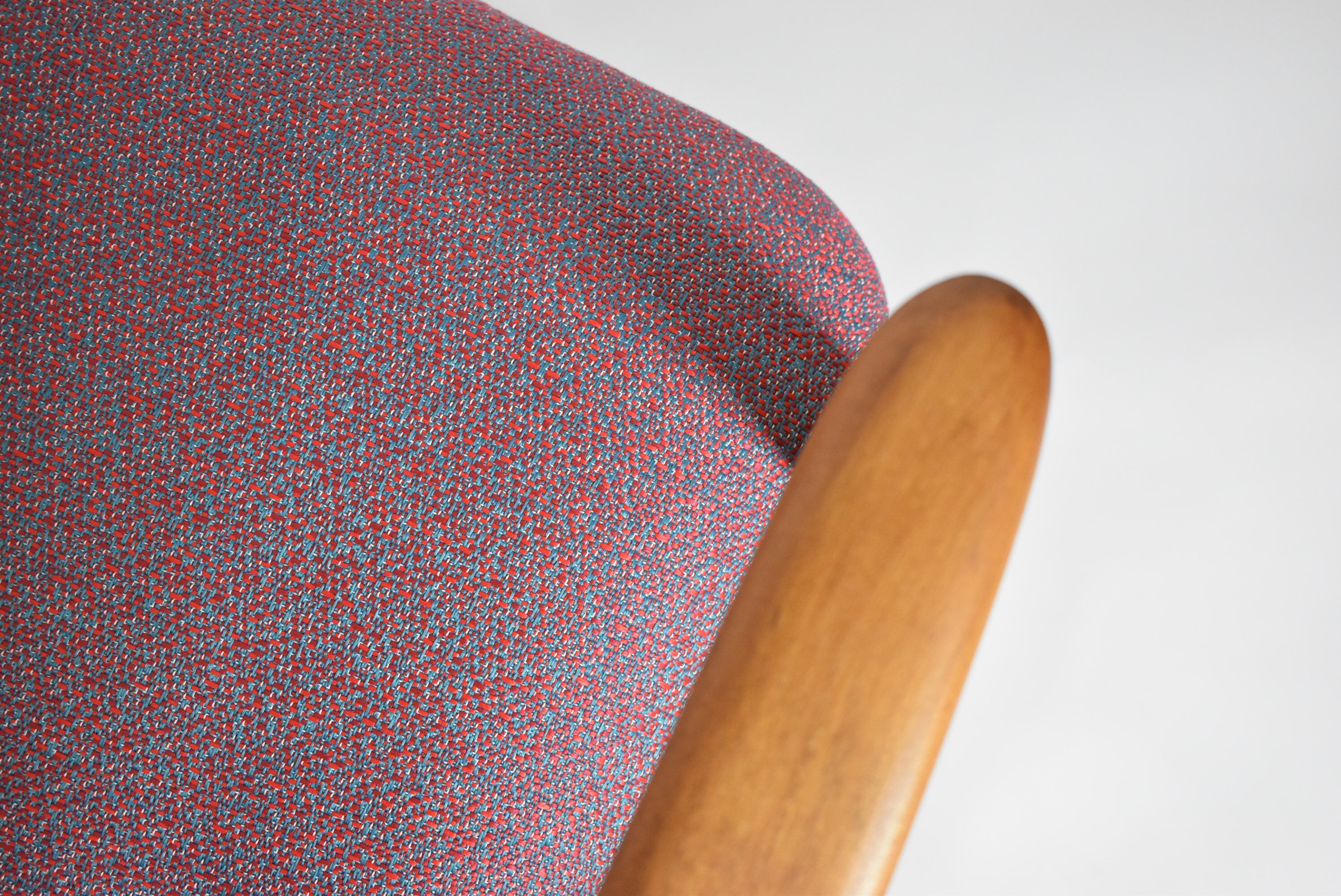 Original armchair GFM-64, 1960s, designer E. Homa, blue orange purple