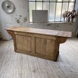 Two-sided central island counter in pine 220cm