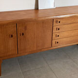 Large Danish vintage row in blond teak from the 60s