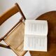 Pair folding chairs caning
