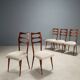 Chaises vintage en hêtre et tissu, design, Italie, années 1950, restaurées