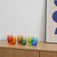 Ensemble de verres colorés, design italien, années 1970, fabriqué en Italie.
