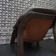 Brutalist brown Leather low Lounge Chair, Norway 1970s