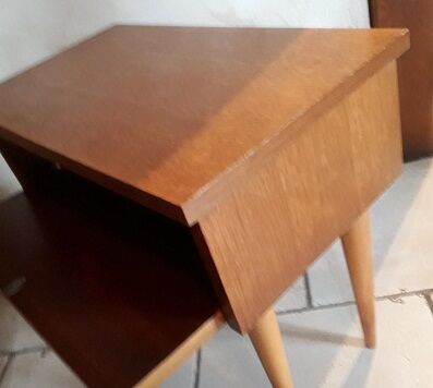 Bedside 60s blond wood
