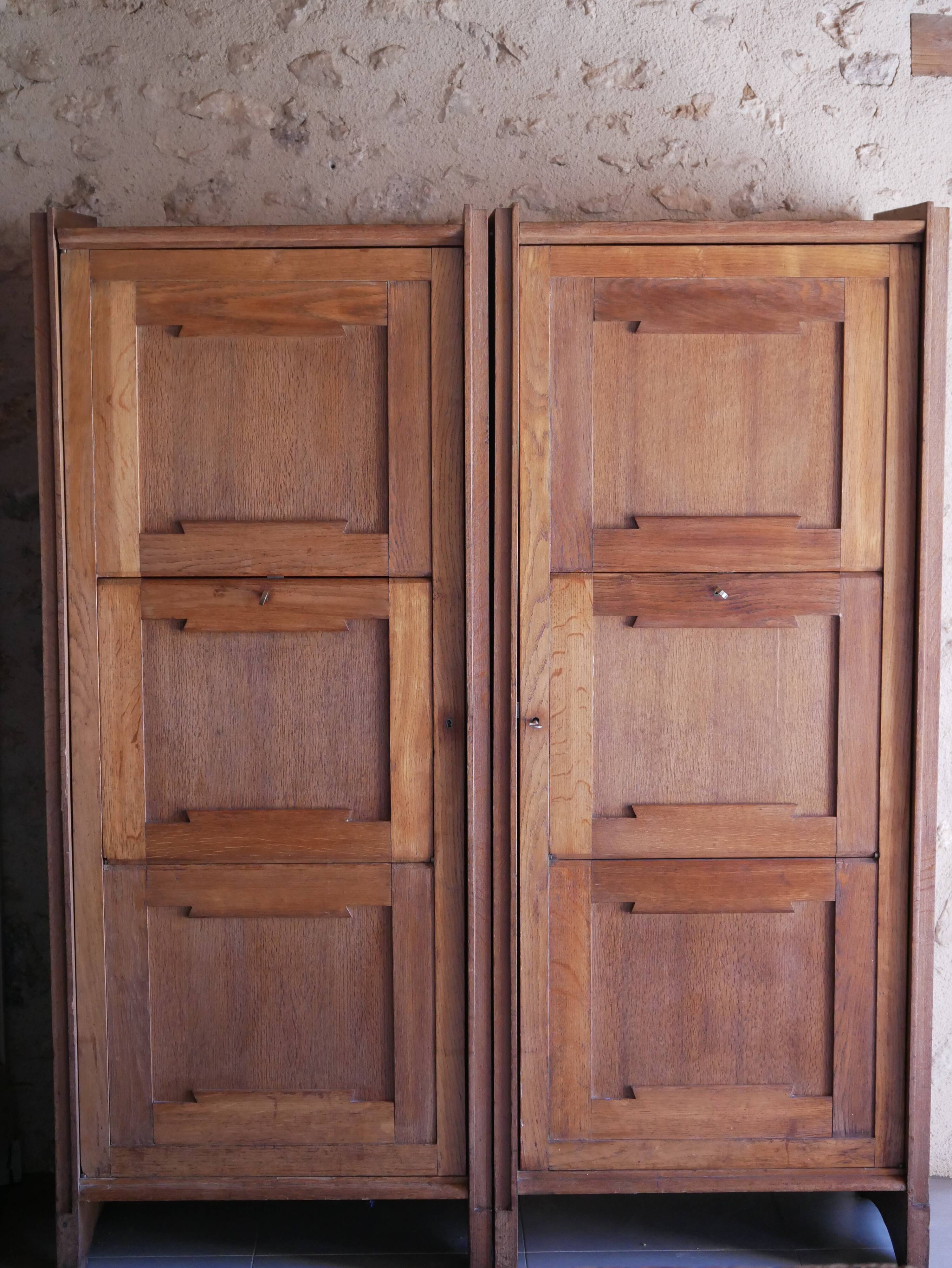 Pair of twin secretary cabinets