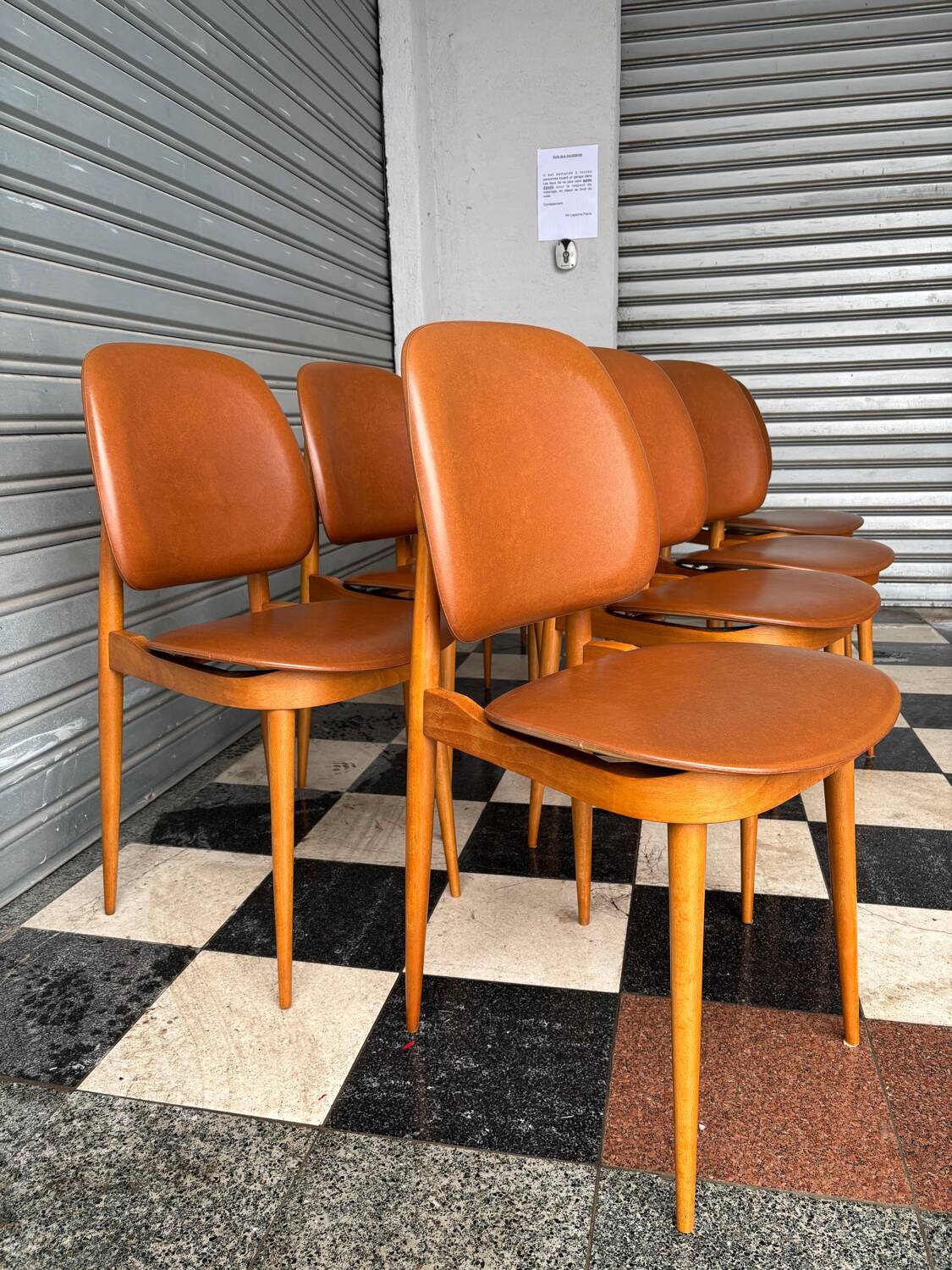 Series of 8 Pegase chairs by Baumann