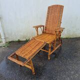 Rattan lounger Art Deco chaise longue