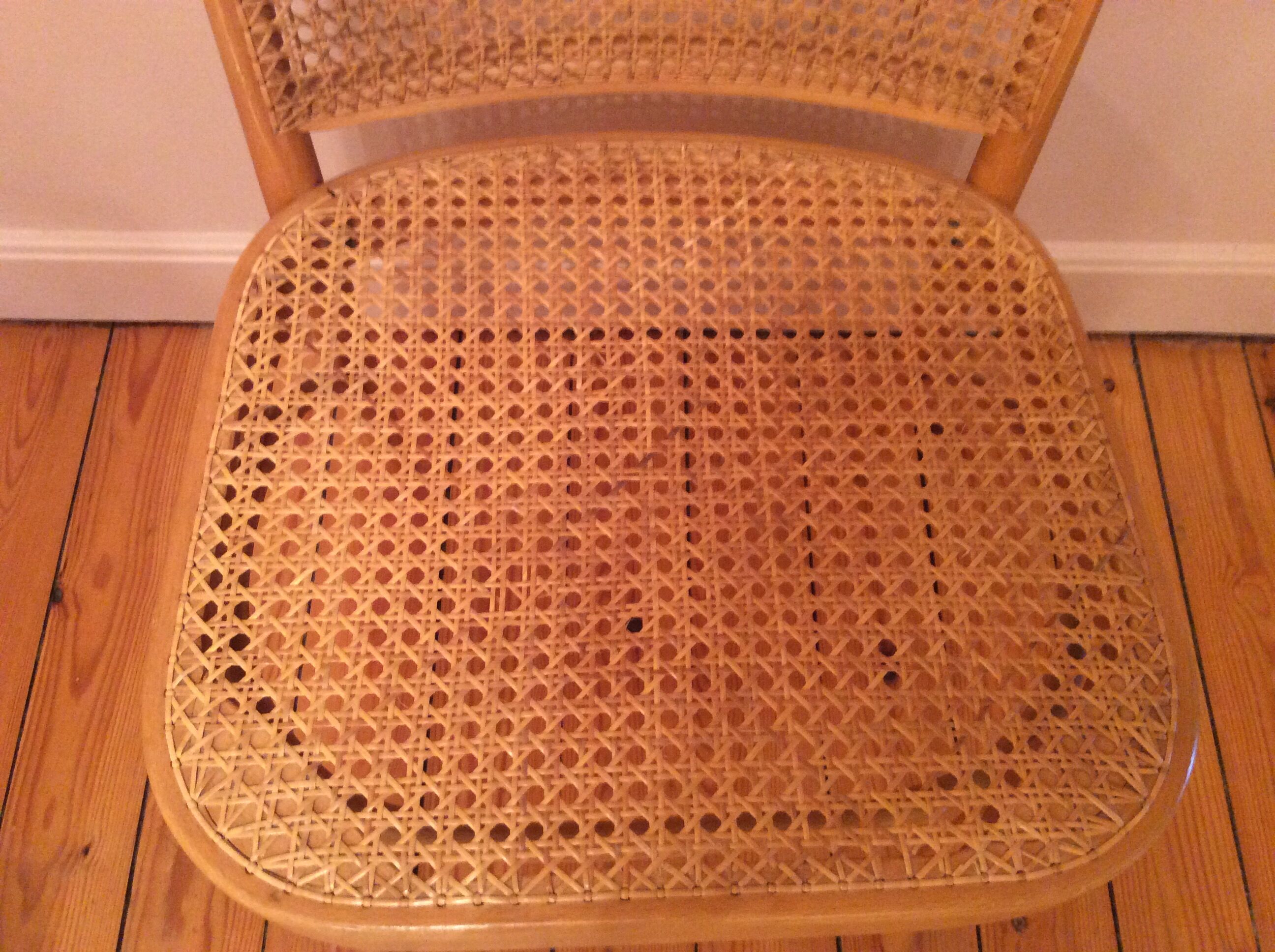 2 vintage canned chairs